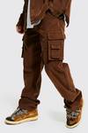 Relaxed Fit Multi Pocket Cord Cargo Trouser
