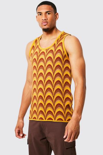 Tall Knitted Vest With Contrast Binding yellow