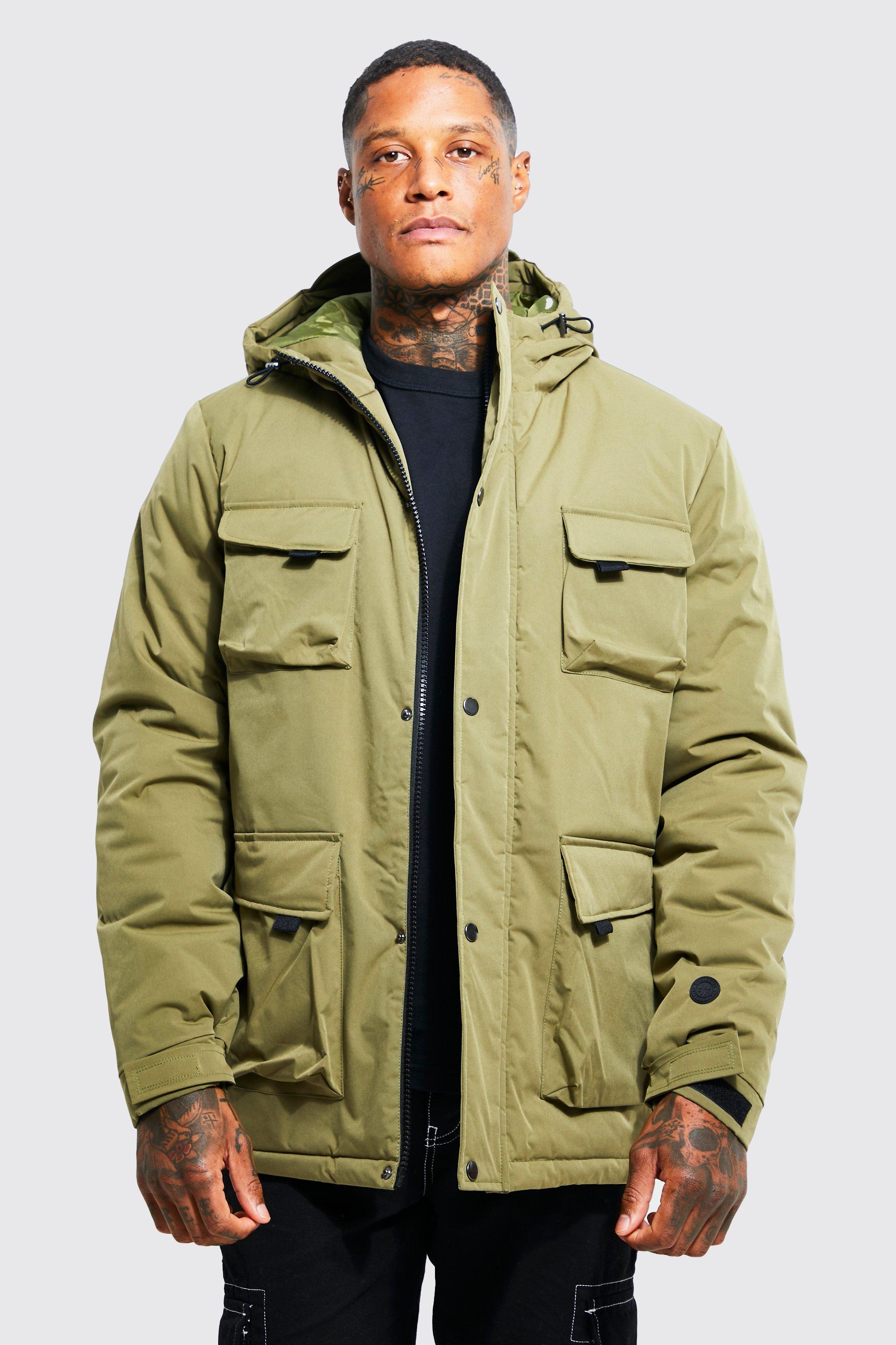 Mens khaki hotsell coats uk