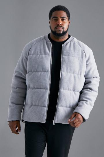 Grey puffer jackets