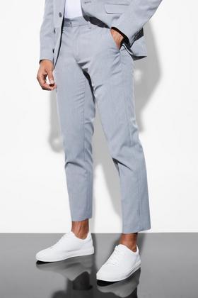 Men's Linen Skinny Crop Suit Trousers