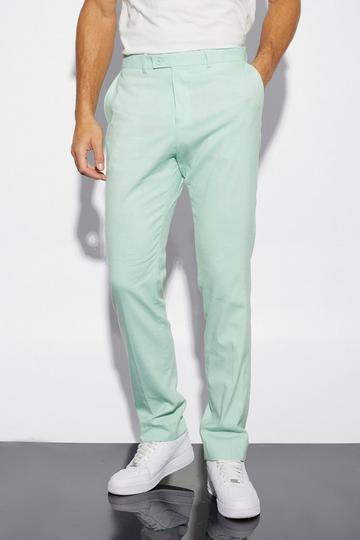 Tall Slim Linen Suit Trousers mint