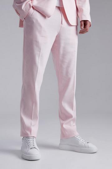 Pink Tall Slim Linen Suit Trousers
