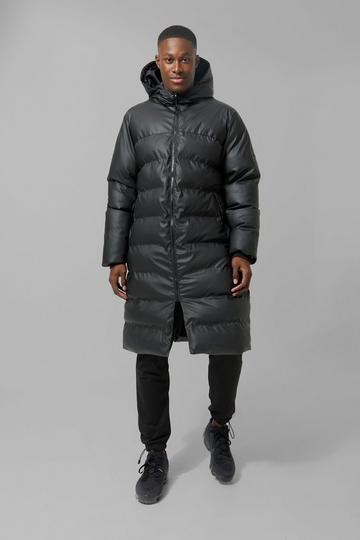 Black Man Active Matte Longline Puffer Coat