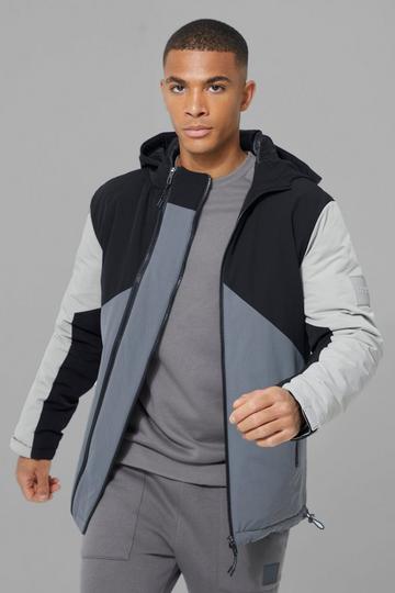 Black Man Active Padded Tech Ski Jacket