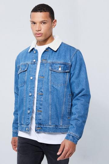 Blue Tall Fully Borg Lined Denim Jacket