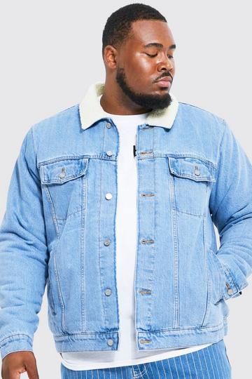 Blue Plus Fully Borg Lined Denim Jacket