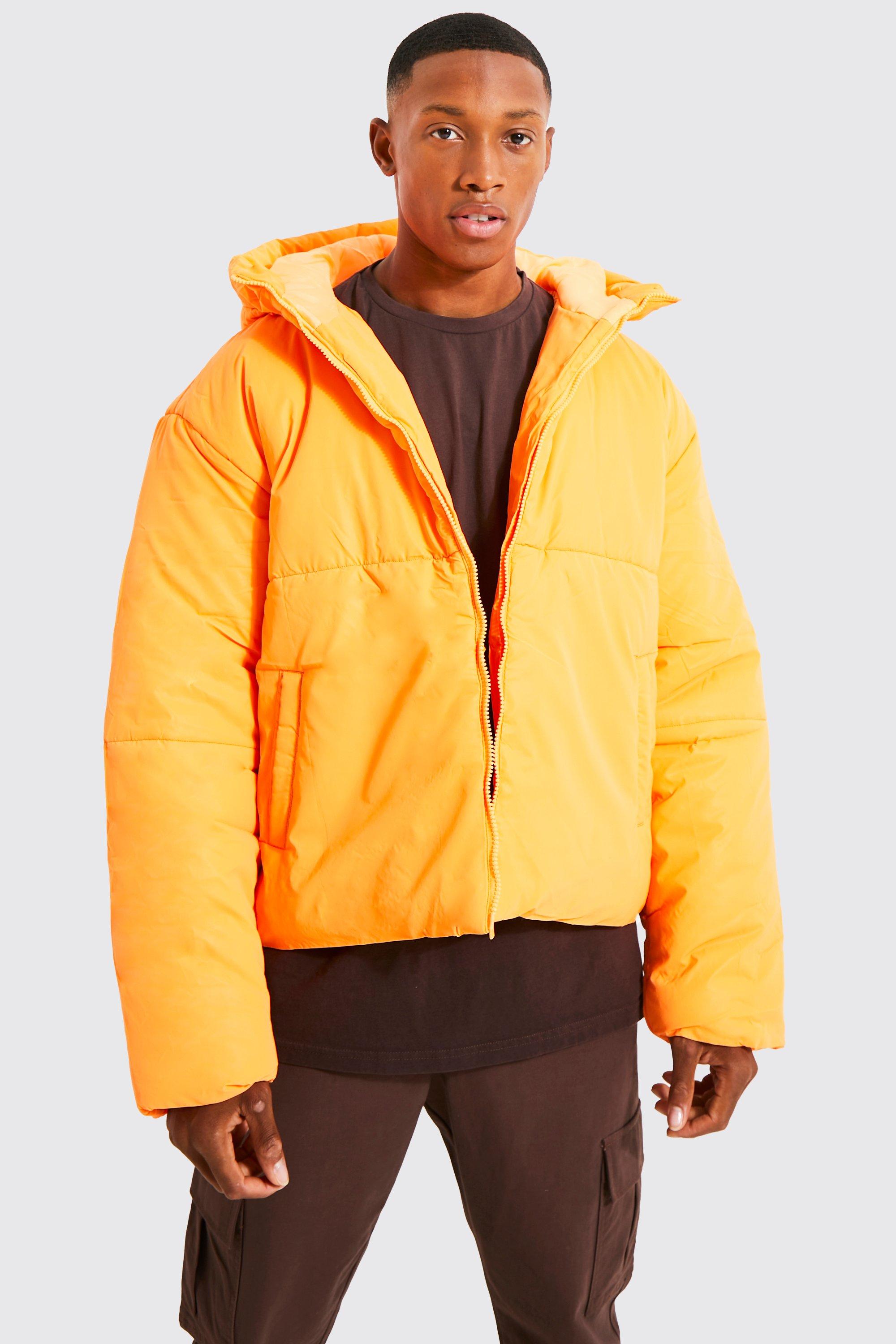 Orange puffer jackets boohoo US