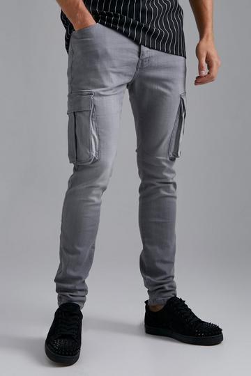 Tall Stretch Skinny Fit Cargo Jean mid grey