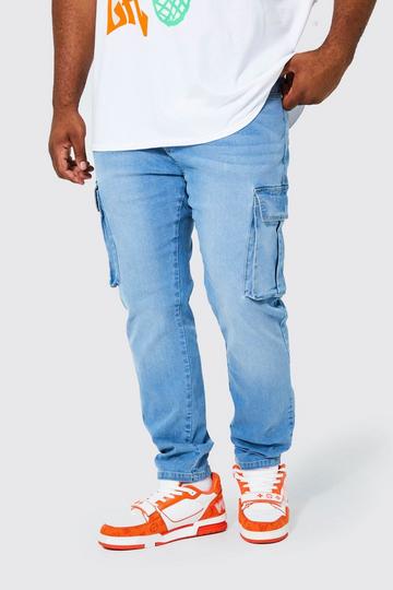 Plus Stretch Skinny Fit Cargo Jean light blue