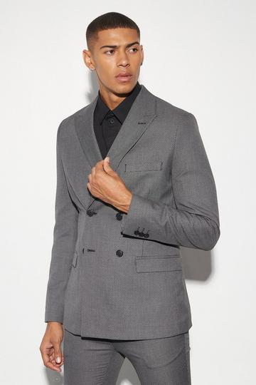 Skinny Textured Suit Jacket black