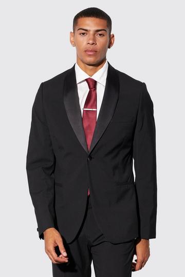 Slim Tuxedo Single Breasted Suit Jacket black