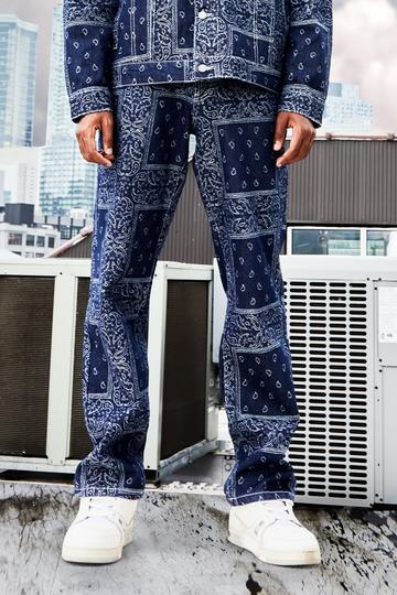 Relaxed Fit Bandana Jacquard Jeans indigo