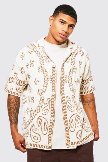Oversized Bandana Relaxed Knitted Shirt cream
