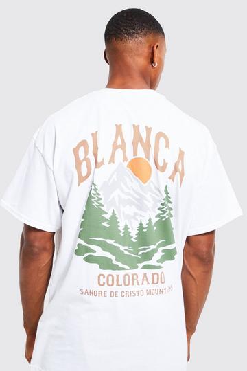 White Oversized Colorada Mountains Graphic T-shirt