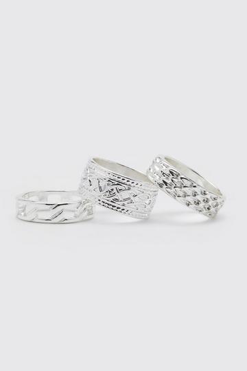 Silver 3 Pack Rings