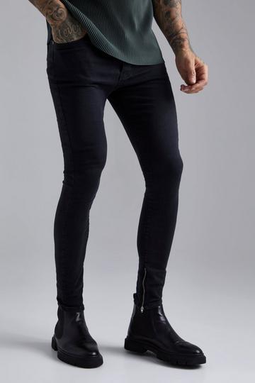 Black Super Skinny Zip Cuff Jeans