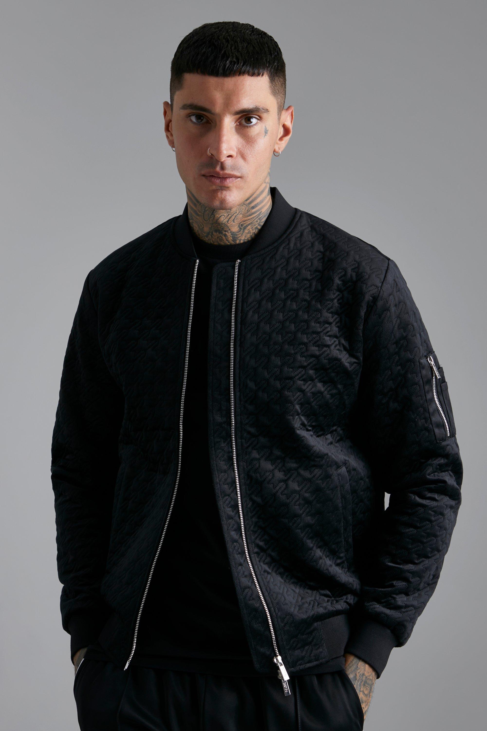 Men's Nylon Oversized Turbo Moto Bomber Jacket | Boohoo UK