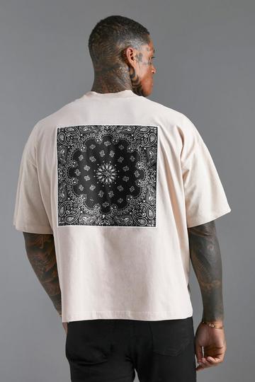 Oversized Boxy Bandana Graphic T-shirt sand