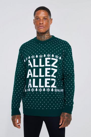 Allez Football Christmas Jumper green