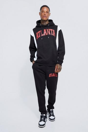 Black Oversized Atlanta Hooded Tracksuit