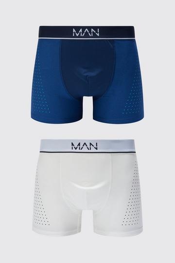Man Active 2 Pack Contrast Detail Boxer multi