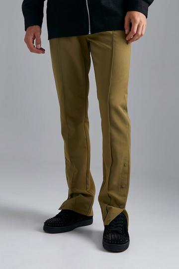 Tall Popper Detail Tapered Trouser khaki