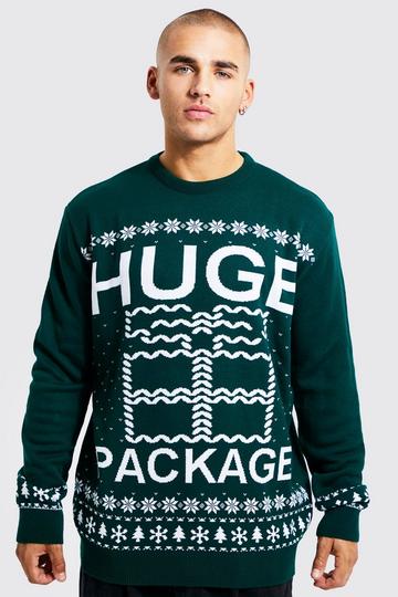 Green Huge Package Christmas Jumper