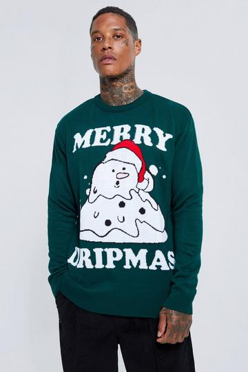 Merry Dripmas Christmas Jumper forest