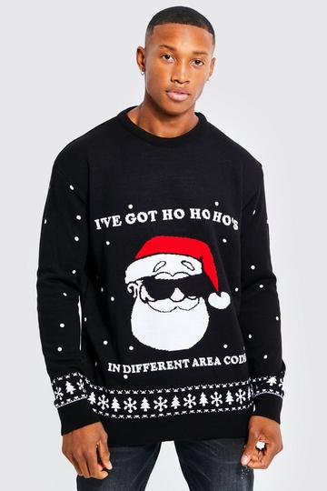 Black Ho's In Area Codes Christmas Jumper