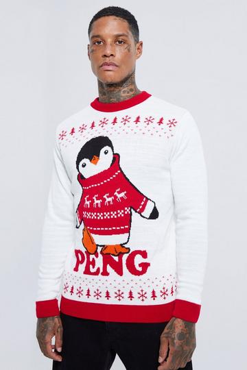 Peng Penguin Christmas Jumper ecru