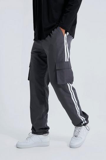 Tall Shell Cargo Trouser With Sports Tape dark grey
