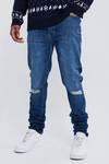Tall Skinny Stretch Stacked Ripped Knee Jeans 