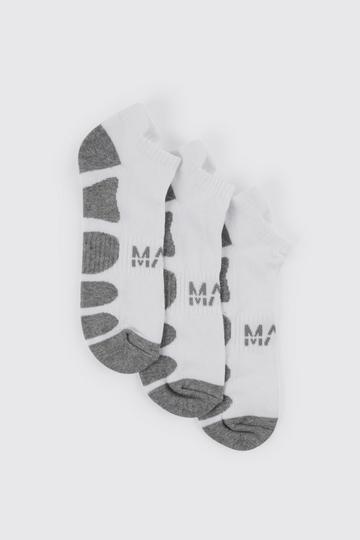 Man Active 3 Pack Gift Boxed Trainer Socks white