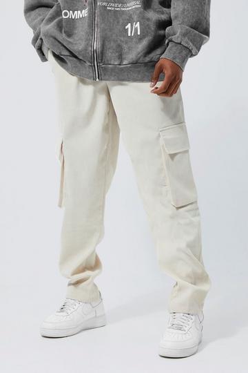 Corduroy Straight Leg Cargo Trouser ecru