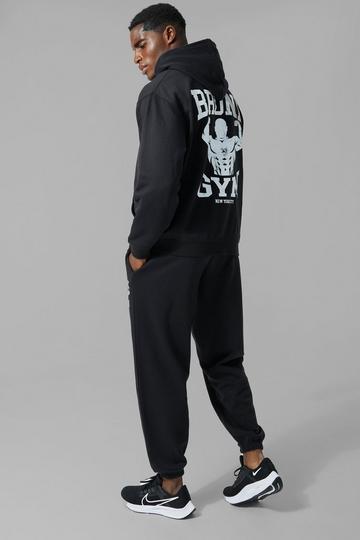 Black Man Active Oversized Bronx Gym Hood Tracksuit