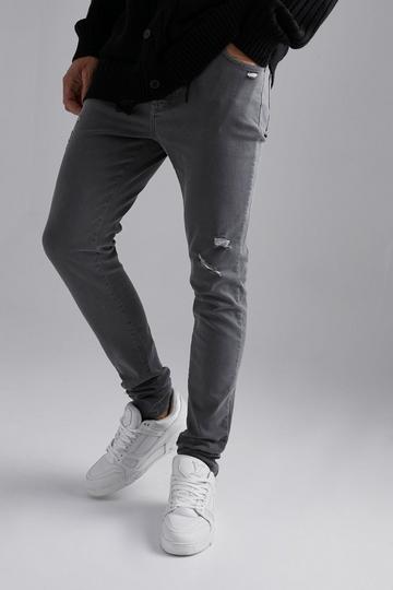 Tall Skinny Stretch Distressed Jeans mid grey