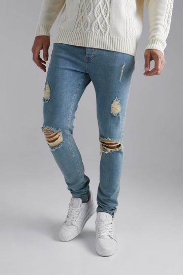 Tall Skinny Stretch Knee Rip Jeans antique wash