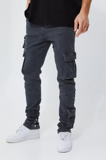 Grey Tall Skinny Stretch Cargo Jean
