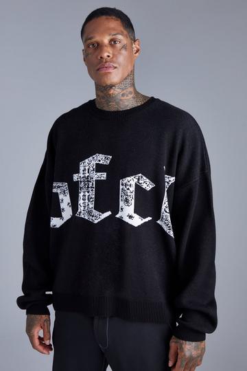 Black Boxy Bandana Infill Ofcl Jumper
