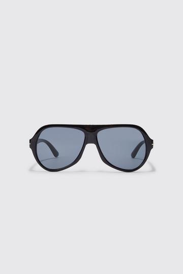 Curved Aviator Sunglasses black