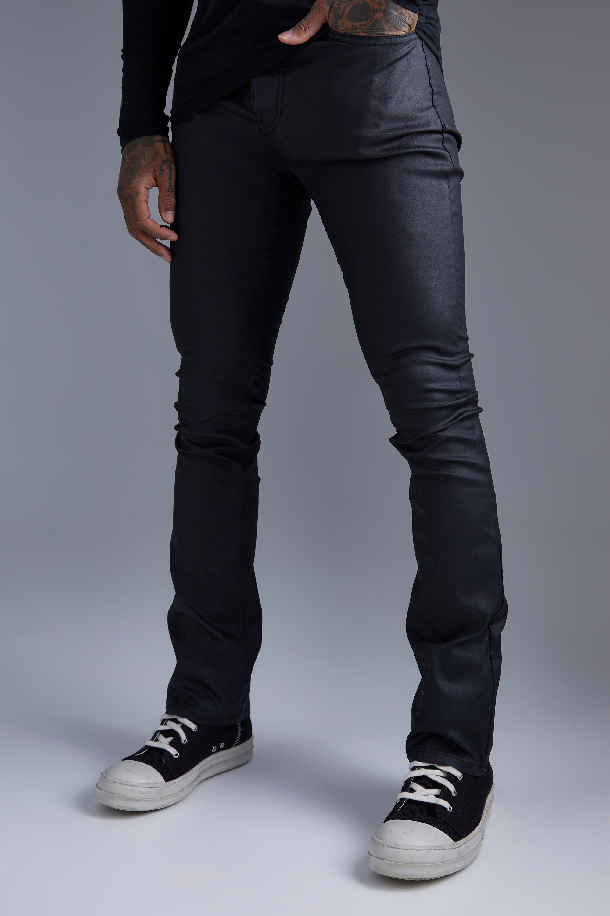 Black Coated Denim Jeans Men - Slim Fit Jeans