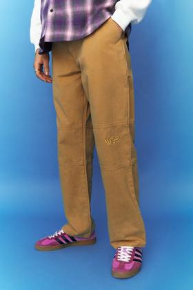 Tall Slim Fit Suede Trousers With Split Hem
