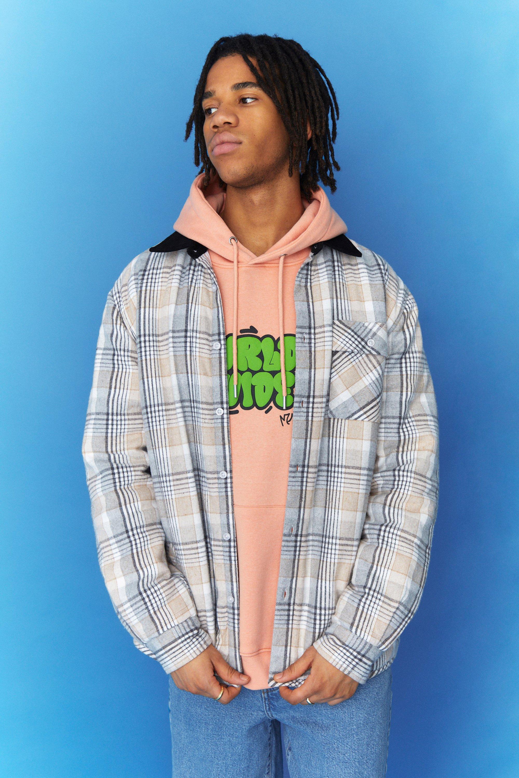 Oversized hooded online flannel