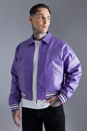 Men's Om Drip Face Sleeve Varsity Jacket