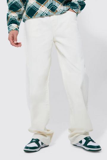 Ecru White Tall Baggy Fit Drawstring Jeans
