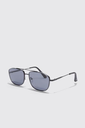 Metal Deep Frame Navigator Sunglasses black