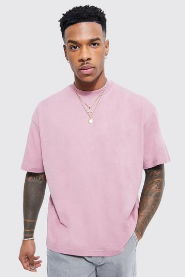 Oversized Extended Neck Boxy T-shirt pink
