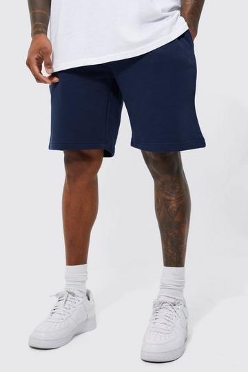 Basic Loose Fit Mid Length Jersey Short navy