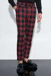 Tapered Tartan Trousers With Chain